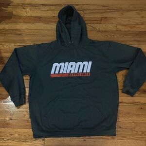 Miami Hurricanes Dark Green billboard college Hoodie sweatshirt - size L large
